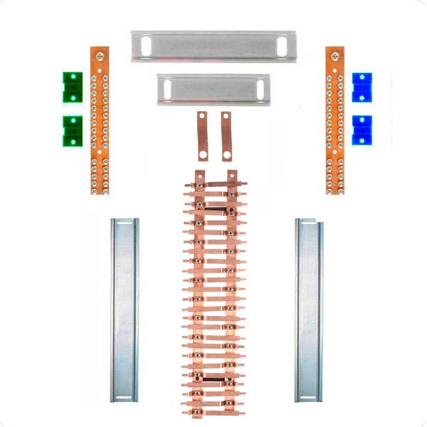 Kit Barramento Bifásico 225a Para 50 Circuitos Com Placa De P