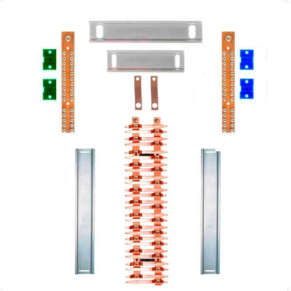 Kit Barramento Bifásico 225a Para 52 Circuitos Com Placa De P