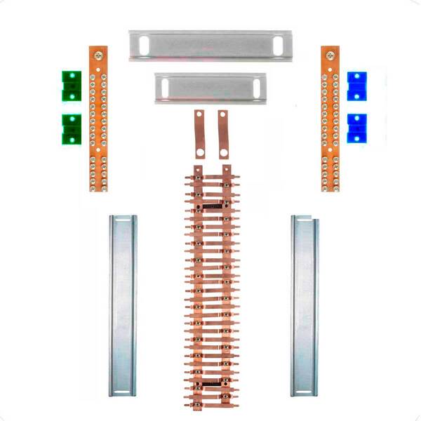 Kit Barramento Bifásico 225a Para 58 Circuitos Com Placa De P