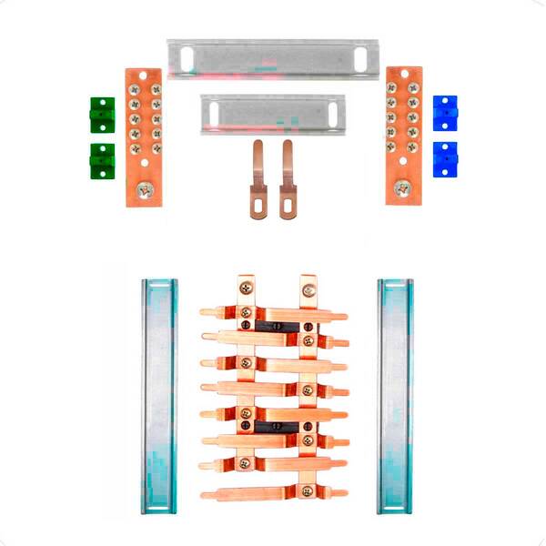 Kit Barramento Bifásico 80a Para 16 Circuitos
