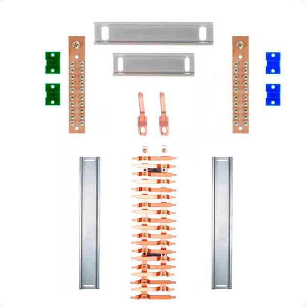 Kit Barramento Bifásico 80a Para 38 Circuitos Com Placa De Po