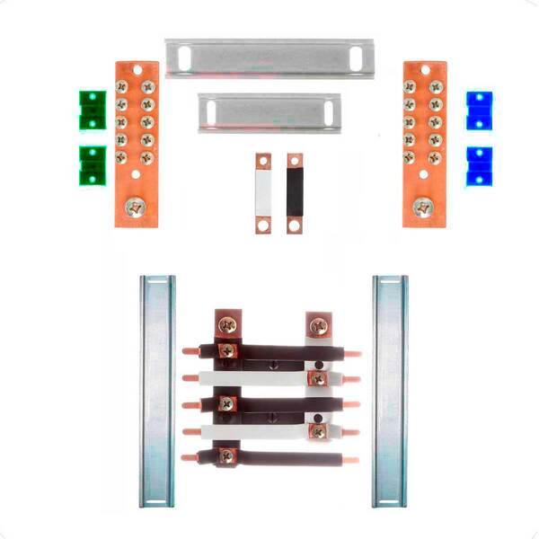 Kit Barramento Bifásico Isolado 150a Para 10 Circuitos Com Pl