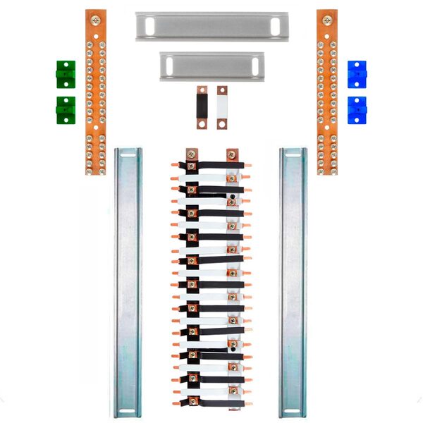 Kit Barramento Bifásico Isolado 225a Para 42 Circuitos Com Pl