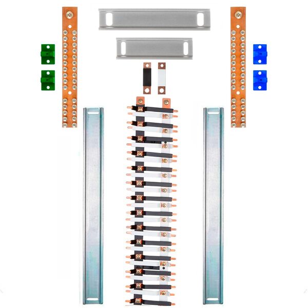 Kit Barramento Bifásico Isolado 225a Para 54 Circuitos Com Pl