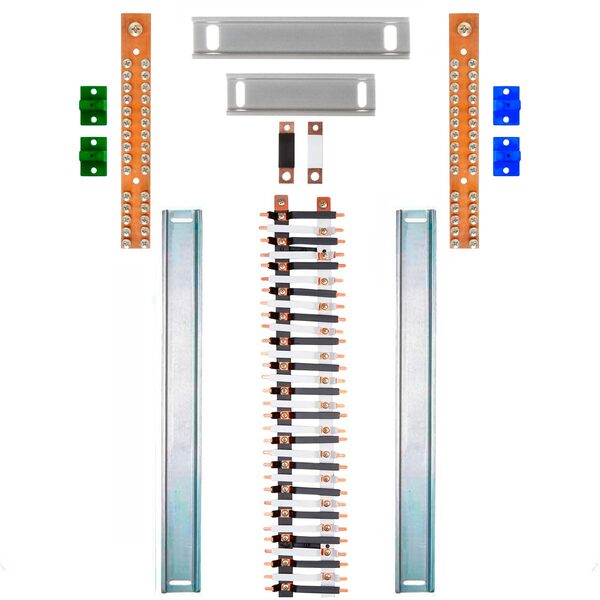 Kit Barramento Bifásico Isolado 225a Para 62 Circuitos Com Pl