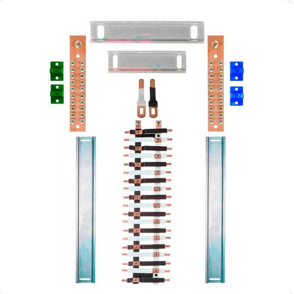 Kit Barramento Bifásico Isolado 80a Para 38 Circuitos Com Pla