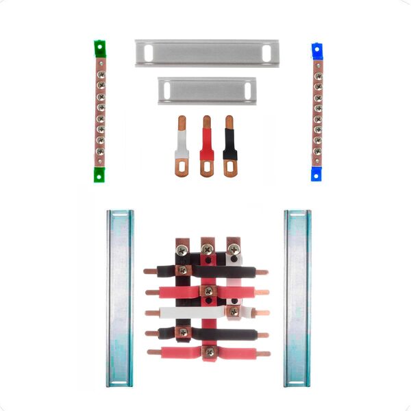 Kit Barramento Trifásico 100a Para 10 Circuitos Com Termo Ret
