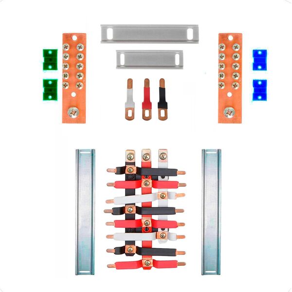 Kit Barramento Trifásico 100a Para 16 Circuitos Com Termo Ret