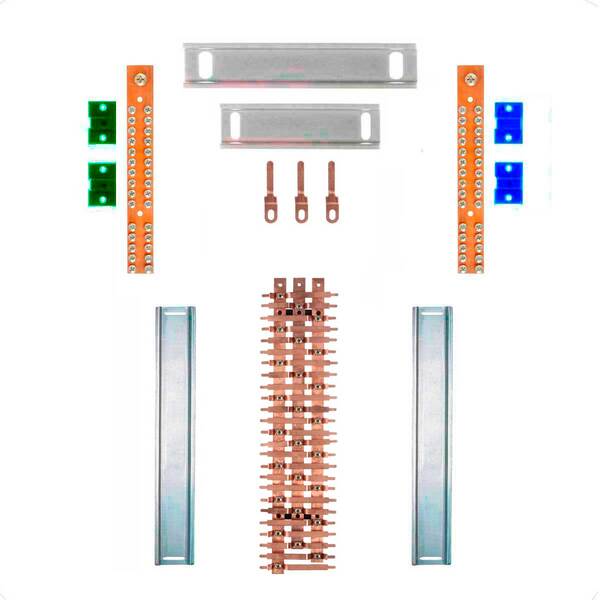 Kit Barramento Trifásico 100a Para 50 Circuitos