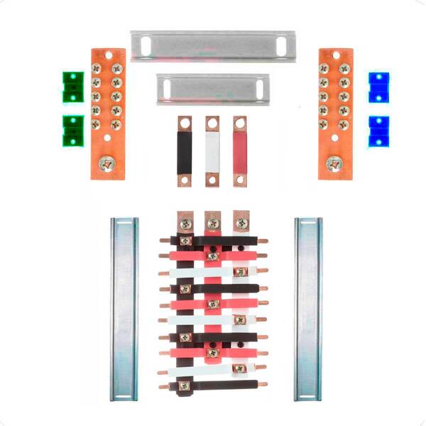 Kit Barramento Trifásico 150a Para 20 Circuitos Com Termo Ret