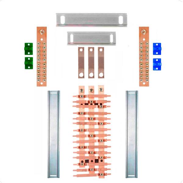 Kit Barramento Trifásico 150a Para 30 Circuitos