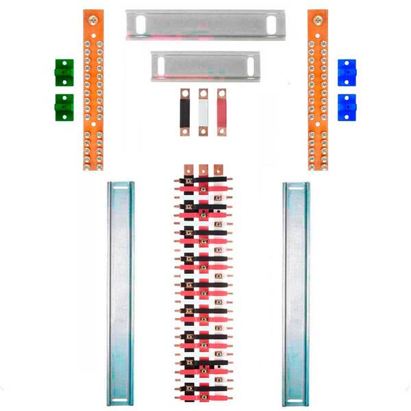 Kit Barramento Trifásico 150a Para 52 Circuitos Com Termo Ret