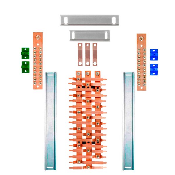 Kit Barramento Trifásico 225a Para 34 Circuitos Com Placa De