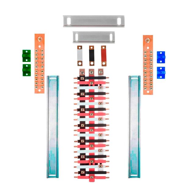 Kit Barramento Trifásico 225a Para 40 Circuitos Com Termo Ret