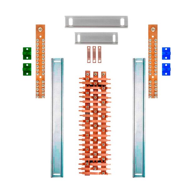 Kit Barramento Trifásico 225a Para 42 Circuitos Com Placa De
