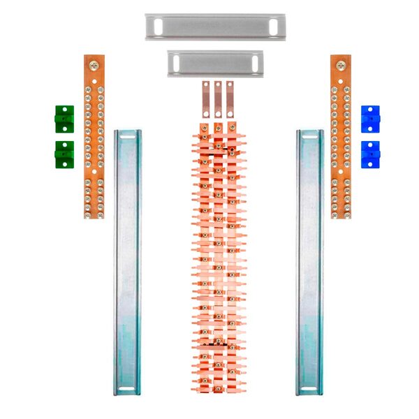 Kit Barramento Trifásico 225a Para 64 Circuitos Com Placa De