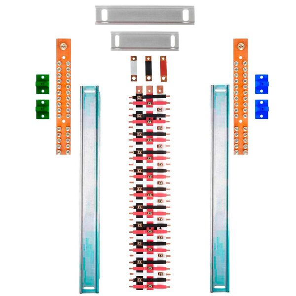 Kit Barramento Trifásico 225a Para 64 Circuitos Com Termo Ret