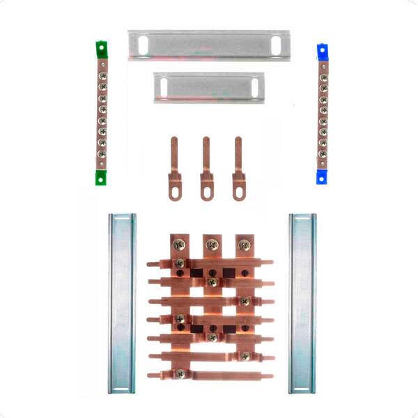 Kit Barramento Trifásico 80a Para 14 Circuitos Com Placa De P