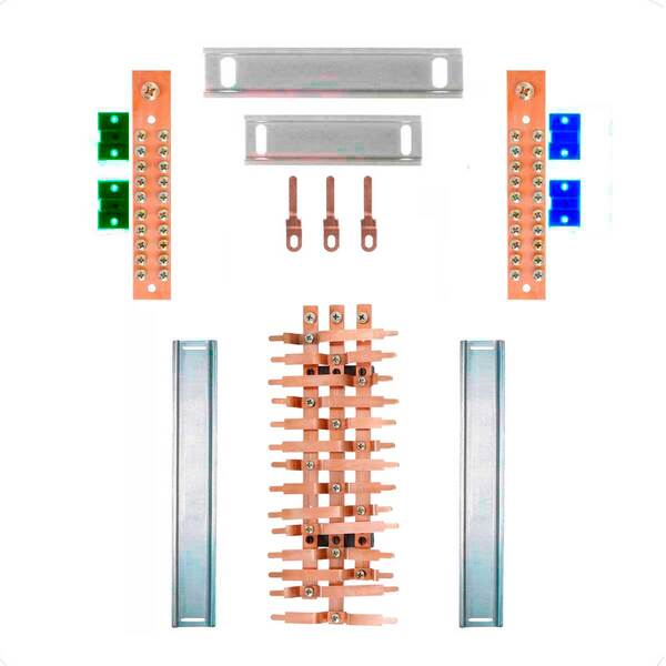 Kit Barramento Trifásico 80a Para 28 Circuitos
