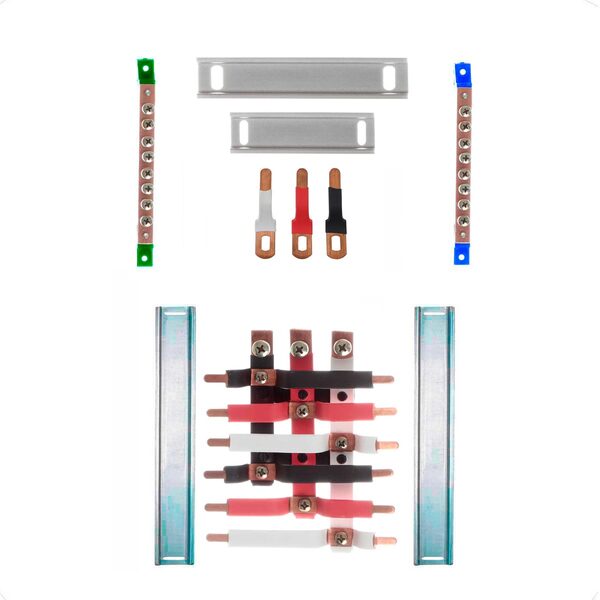Kit Barramento Trifásico Isolado 100a Para 12 Circuitos Com P