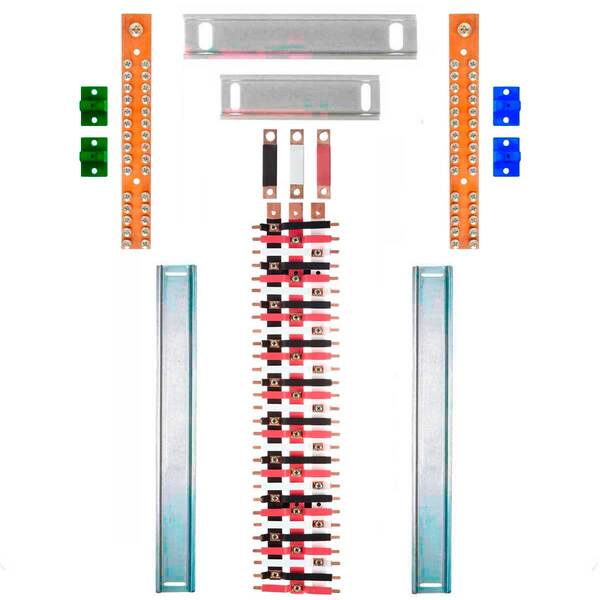 Kit Barramento Trifásico Isolado 150a Para 58 Circuitos Com P