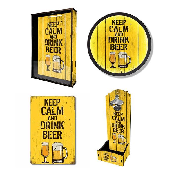 Kit Barzinho Em Casa - Keep Calm And Drink Beer