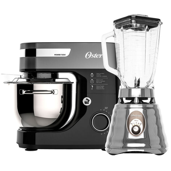 Kit Batedeira Planetária Bowl Inox E Liquidificador Osterizer