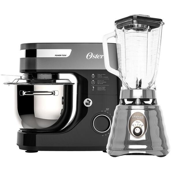 Kit Batedeira Planetária Bowl Inox Liquidificador Oster 110v