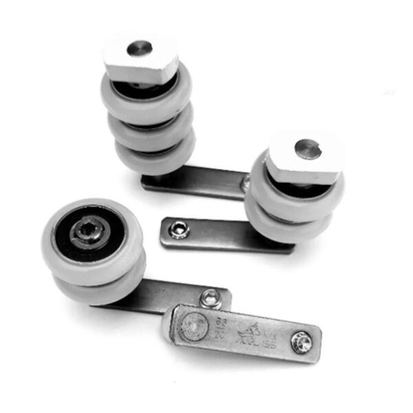 Kit Batente Roldanas Corpo Inox Para Sacada De Vidro