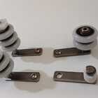 Kit Batente Roldanas Corpo Inox Para Sacada De Vidro