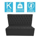 Kit Baú Recamier + Cabeceira Box Shop King Suede Preto