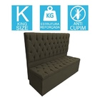 Kit Baú Recamier + Cabeceira Sonho King Suede Marrom