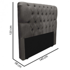 Kit Baú Recamier Mais Cabeceira Madrid Casal Suede Cinza