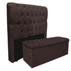 Kit Baú Recamier Mais Cabeceira Madrid King Size Marrom