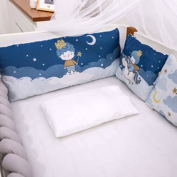 Kit Berço 10 Peças Aconchego Pequeno Príncipe Trança Cinza