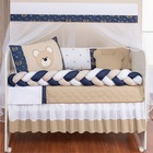 Kit Berço Baby Trança 11 Peças - Urso Baby Azul Marinho