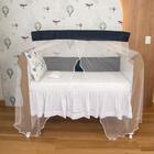 Kit Berço Com 9 Peças Estampado Animais Azul Marinho Carolina