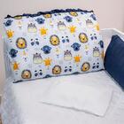 Kit Berço Com 9 Peças Estampado Animais Azul Marinho Carolina