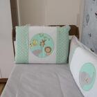 Kit Berço Com 9 Peças Safari Cinza Encanto Carolina Baby