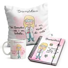 Kit Biomédica Feminino Caneca Almofada E Agenda Cabelo:loiro