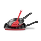 Kit Bistequeira Antiaderente 24,5 E Frigideira 18 Cereja Mta