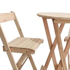 Kit Bistrô Eucalipto Dobrável Com 2 Banquetas De Madeira  Nat