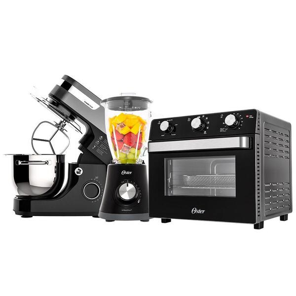Kit Black Premium Forno Batedeira Liquidificador Oster 127v