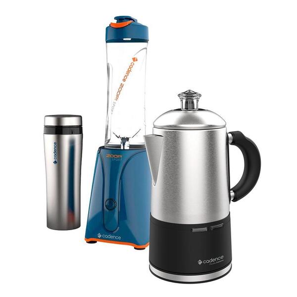 Kit Blender Zoop E Cafeteira Italiana Picolla Cadence - 220v