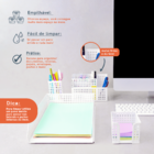 Kit Bloco Anotações, Porta Lapis, E Porta Objetos 4 Pçs Branc