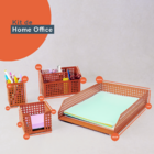 Kit Bloco Anotações, Porta Lapis, E Porta Objetos 4 Pçs Laran