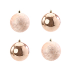 Kit Bola de Natal Champanhe Texturizada 10cm 4 Peças Cromus