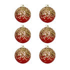 Kit Bola de Natal Dourada Brilhante 8cm 6 Peças Cromus