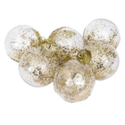 Kit Bola de Natal Dourada Glitter 8cm 6 Peças Cromus