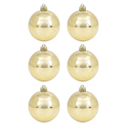 Kit Bola de Natal Dourada Perolada 8cm 6 Peças Cromus